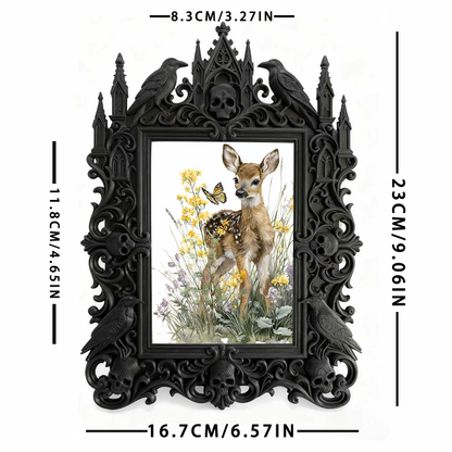 Court Relief Photo Frame | Afternoon Tea Table Decor, Retro European Style Tabletop Photo Holder