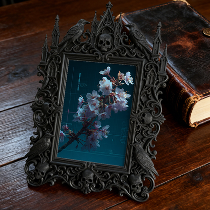 Gothic Dark-style Photo Frame | Tattoo Shop Wall Decor, Photo Ornament, Wall-mountable & Tabletop, Waterproof Plastic Frame