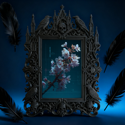 Gothic Dark-style Photo Frame | Tattoo Shop Wall Decor, Photo Ornament, Wall-mountable & Tabletop, Waterproof Plastic Frame