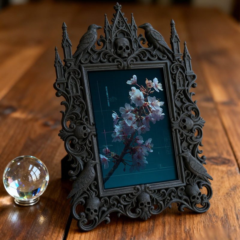 Gothic Dark-style Photo Frame | Tattoo Shop Wall Decor, Photo Ornament, Wall-mountable & Tabletop, Waterproof Plastic Frame
