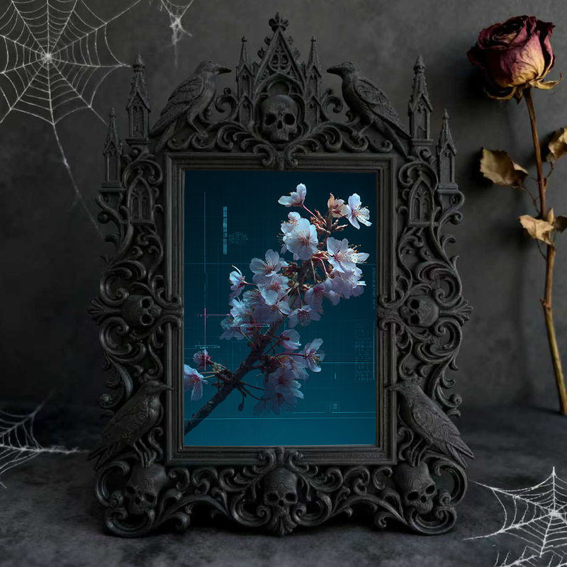 Gothic Dark-style Photo Frame | Tattoo Shop Wall Decor, Photo Ornament, Wall-mountable & Tabletop, Waterproof Plastic Frame