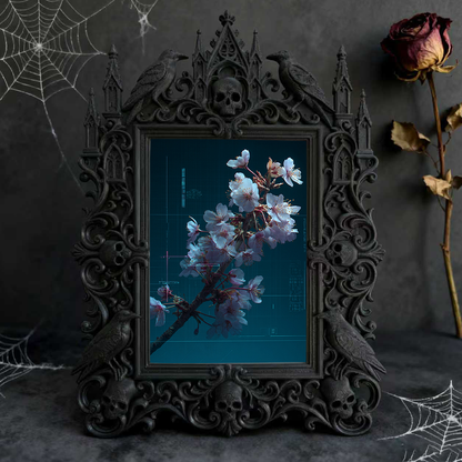 Gothic Dark-style Photo Frame | Tattoo Shop Wall Decor, Photo Ornament, Wall-mountable & Tabletop, Waterproof Plastic Frame
