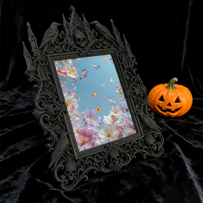 Gothic Dark-style Photo Frame | Gaming Room Table Decor, Photo Ornament, Wall-mountable & Tabletop, Waterproof Plastic Frame