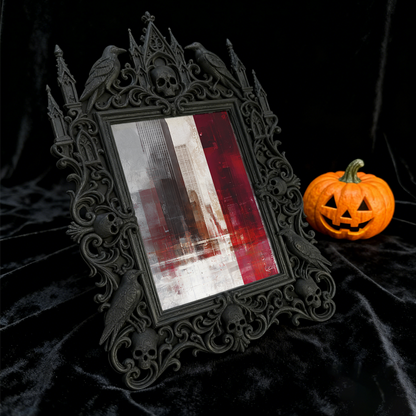 Gothic Dark-style Photo Frame | Tarot Shop Mystic Corner Decor, Photo Ornament, Wall-mountable & Tabletop, Waterproof Plastic Frame