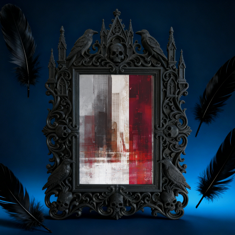Gothic Dark-style Photo Frame | Tarot Shop Mystic Corner Decor, Photo Ornament, Wall-mountable & Tabletop, Waterproof Plastic Frame
