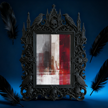 Gothic Dark-style Photo Frame | Tarot Shop Mystic Corner Decor, Photo Ornament, Wall-mountable & Tabletop, Waterproof Plastic Frame