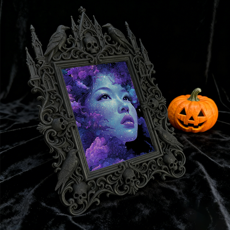 Gothic Dark-style Photo Frame | Gothic-themed Homestay Room Decor, Photo Ornament, Wall-mountable & Tabletop, Waterproof Plastic Frame