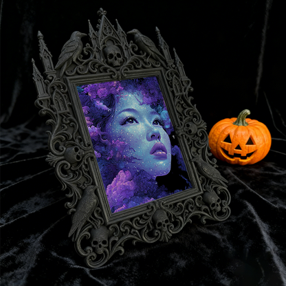 Gothic Dark-style Photo Frame | Gothic-themed Homestay Room Decor, Photo Ornament, Wall-mountable & Tabletop, Waterproof Plastic Frame