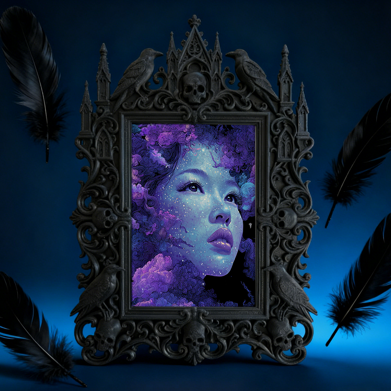 Gothic Dark-style Photo Frame | Gothic-themed Homestay Room Decor, Photo Ornament, Wall-mountable & Tabletop, Waterproof Plastic Frame