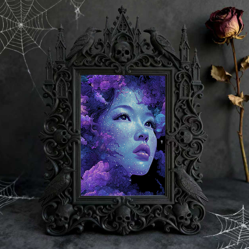 Gothic Dark-style Photo Frame | Gothic-themed Homestay Room Decor, Photo Ornament, Wall-mountable & Tabletop, Waterproof Plastic Frame