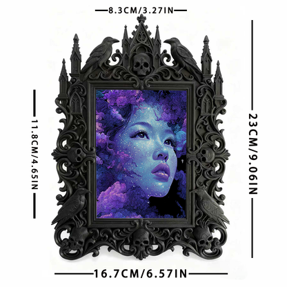 Gothic Dark-style Photo Frame | Gothic-themed Homestay Room Decor, Photo Ornament, Wall-mountable & Tabletop, Waterproof Plastic Frame
