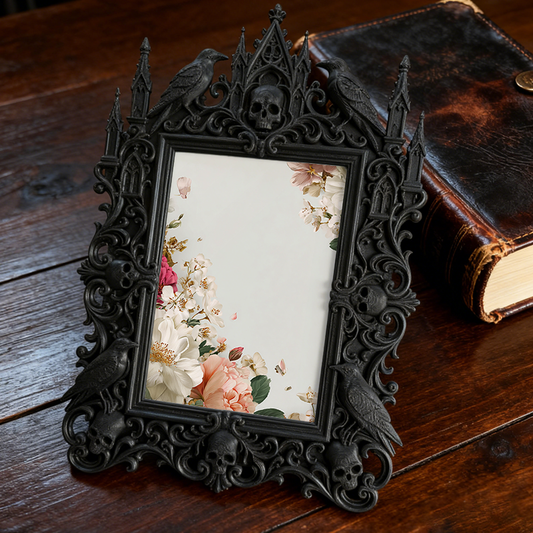 Gothic Dark-style Photo Frame | Figure Cabinet Matching Decor, Photo Ornament, Wall-mountable & Tabletop, Waterproof Plastic Frame