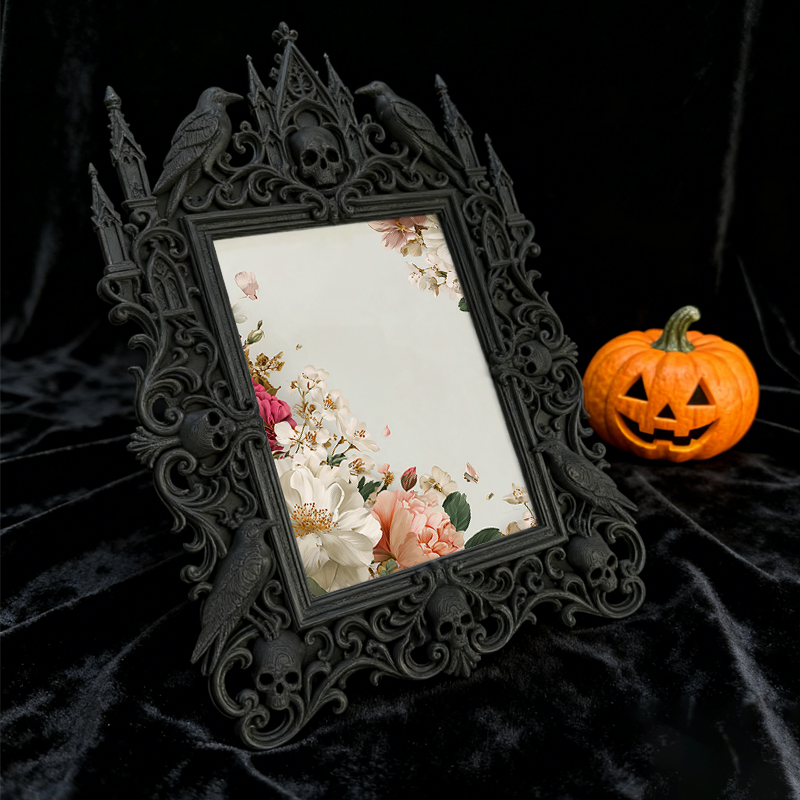 Gothic Dark-style Photo Frame | Figure Cabinet Matching Decor, Photo Ornament, Wall-mountable & Tabletop, Waterproof Plastic Frame