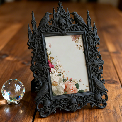 Gothic Dark-style Photo Frame | Figure Cabinet Matching Decor, Photo Ornament, Wall-mountable & Tabletop, Waterproof Plastic Frame