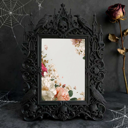 Gothic Dark-style Photo Frame | Figure Cabinet Matching Decor, Photo Ornament, Wall-mountable & Tabletop, Waterproof Plastic Frame