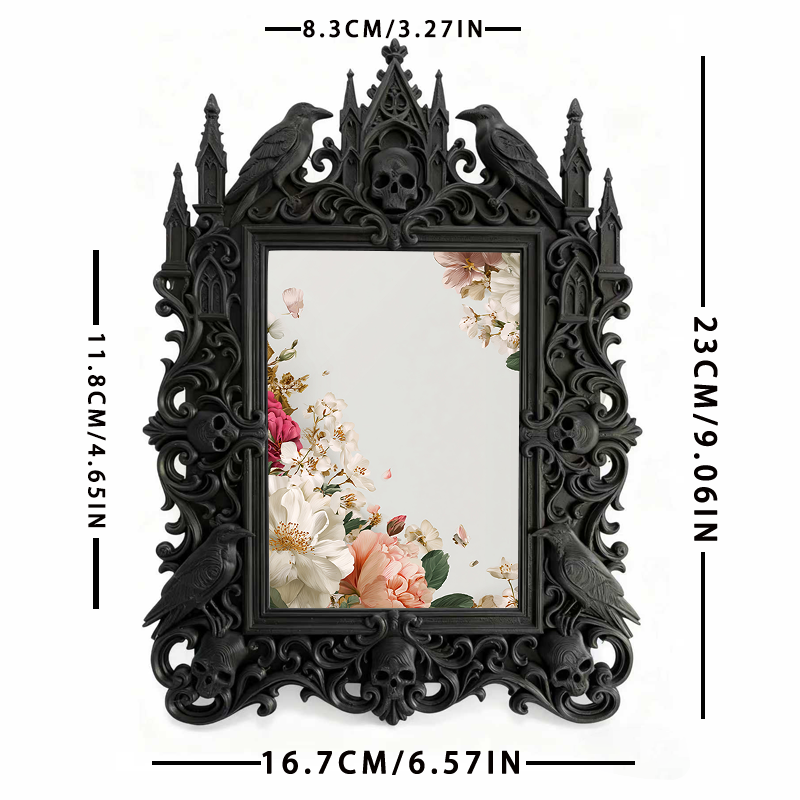 Gothic Dark-style Photo Frame | Figure Cabinet Matching Decor, Photo Ornament, Wall-mountable & Tabletop, Waterproof Plastic Frame