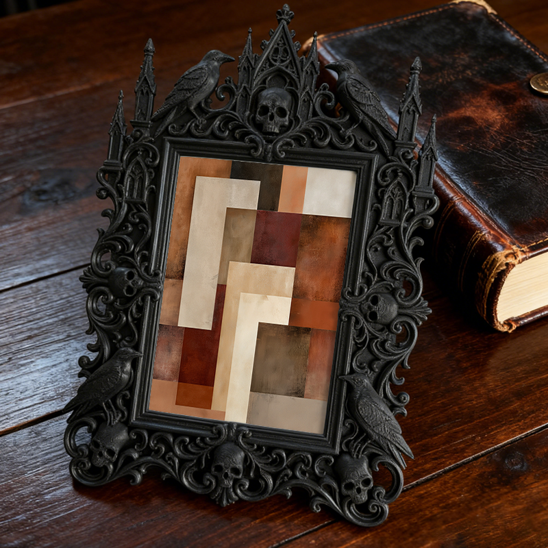 Gothic Dark-style Photo Frame | Bar Counter Corner Decor, Photo Ornament, Wall-mountable & Tabletop, Waterproof Plastic Frame