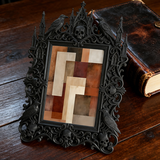 Gothic Dark-style Photo Frame | Bar Counter Corner Decor, Photo Ornament, Wall-mountable & Tabletop, Waterproof Plastic Frame