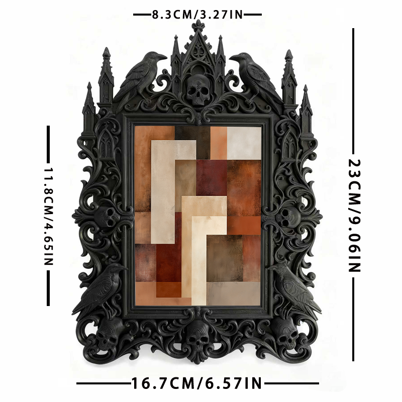 Gothic Dark-style Photo Frame | Bar Counter Corner Decor, Photo Ornament, Wall-mountable & Tabletop, Waterproof Plastic Frame