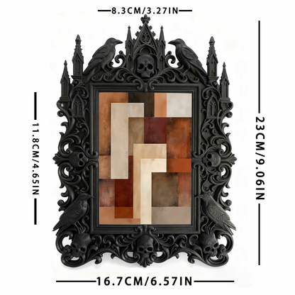 Gothic Dark-style Photo Frame | Bar Counter Corner Decor, Photo Ornament, Wall-mountable & Tabletop, Waterproof Plastic Frame