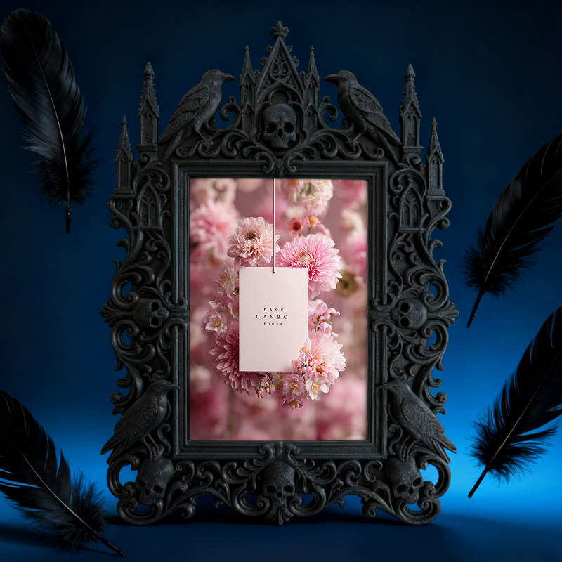 Gothic Dark-style Photo Frame | Pet Memorial Corner Decor, Photo Ornament, Wall-mountable & Tabletop, Waterproof Plastic Frame