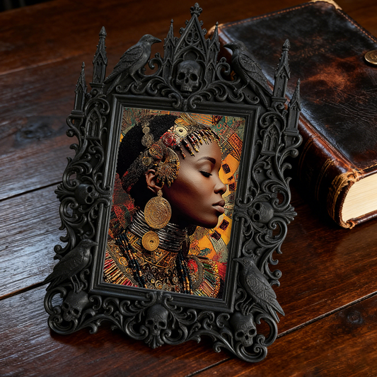 Gothic Dark-style Photo Frame | Vintage Record Store Wall Decor, Photo Ornament, Wall-mountable & Tabletop, Waterproof Plastic Frame