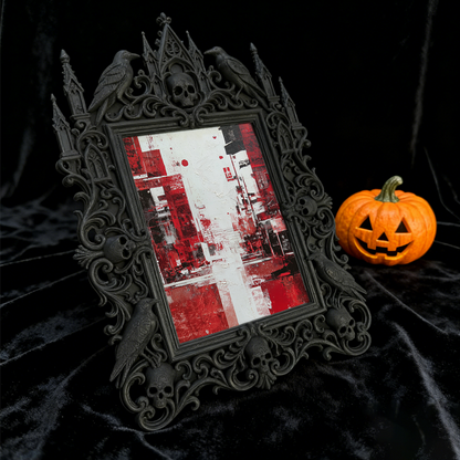 Gothic Dark-style Photo Frame | Handmade Candle Studio Table Decor, Photo Ornament, Wall-mountable & Tabletop, Waterproof Plastic Frame