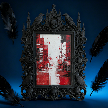 Gothic Dark-style Photo Frame | Handmade Candle Studio Table Decor, Photo Ornament, Wall-mountable & Tabletop, Waterproof Plastic Frame