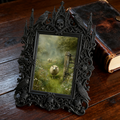 Gothic Dark-style Photo Frame | Escape Room Clue Wall Decor, Photo Ornament, Wall-mountable & Tabletop, Waterproof Plastic Frame