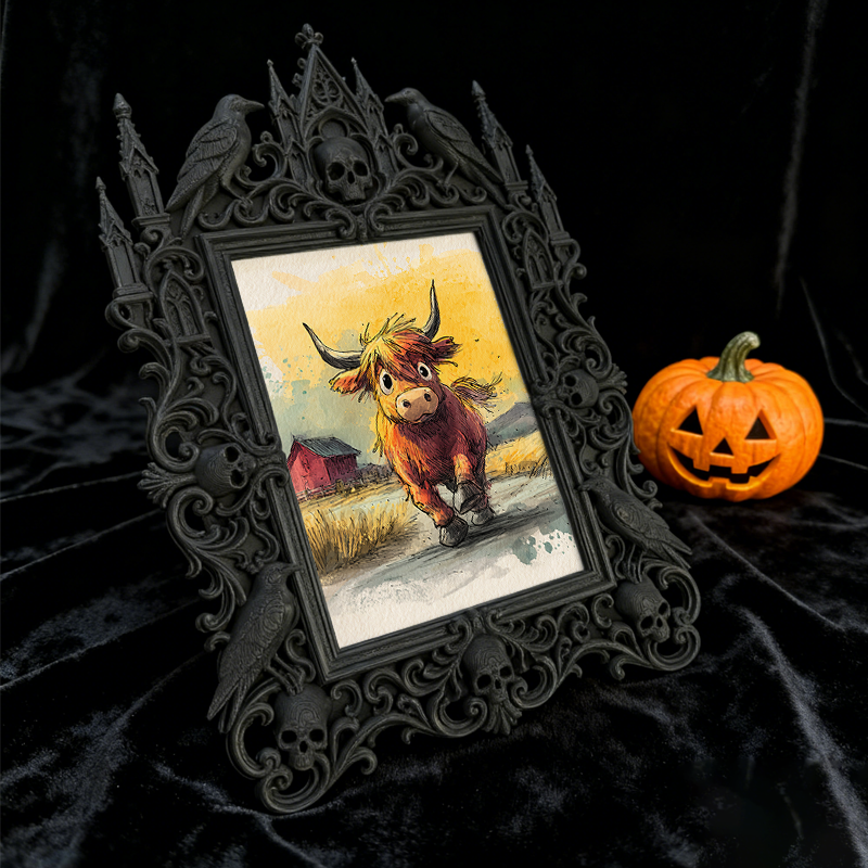 Gothic Dark-style Photo Frame | Rock Band Rehearsal Room Decor, Photo Ornament, Wall-mountable & Tabletop, Waterproof Plastic Frame