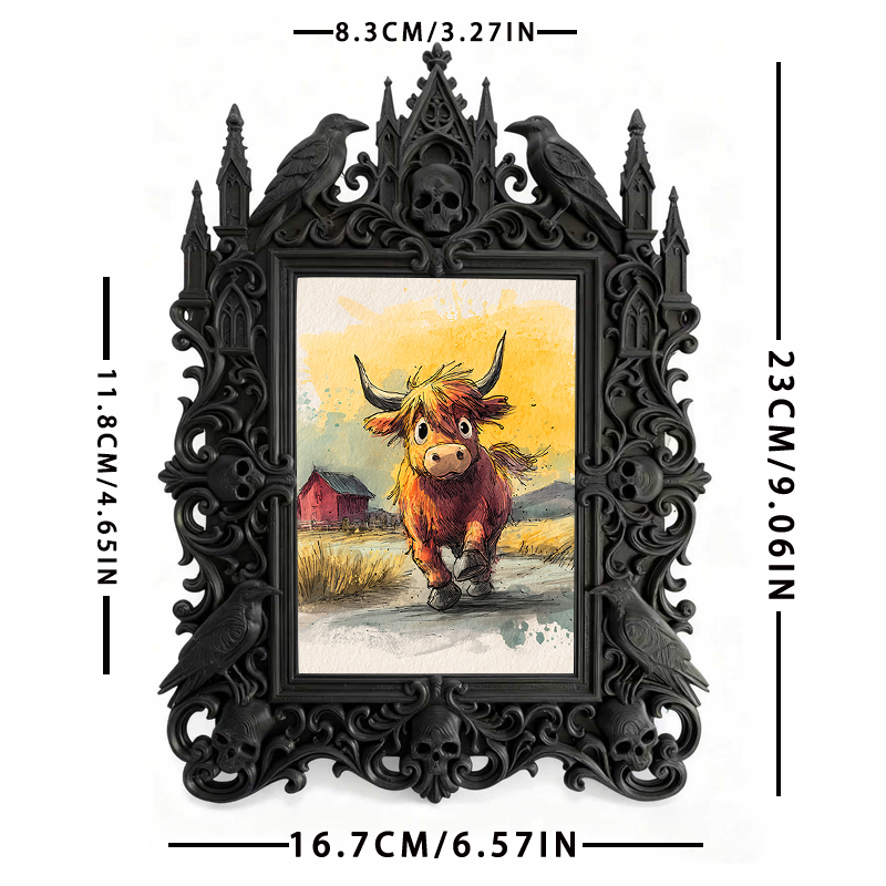 Gothic Dark-style Photo Frame | Rock Band Rehearsal Room Decor, Photo Ornament, Wall-mountable & Tabletop, Waterproof Plastic Frame
