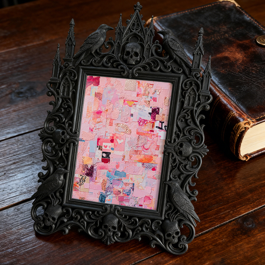 Gothic Dark-style Photo Frame | Vintage Tailor Shop Display Decor, Photo Ornament, Wall-mountable & Tabletop, Waterproof Plastic Frame