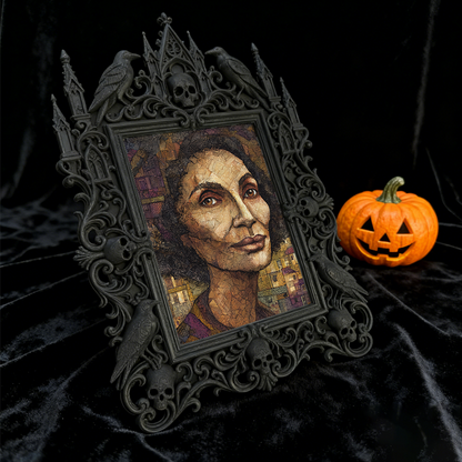 Gothic Dark-style Photo Frame | Handmade Leather Workshop Decor, Photo Ornament, Wall-mountable & Tabletop, Waterproof Plastic Frame