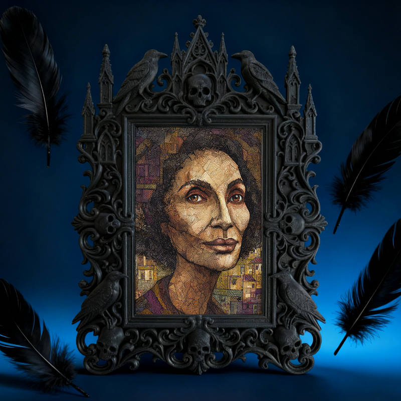 Gothic Dark-style Photo Frame | Handmade Leather Workshop Decor, Photo Ornament, Wall-mountable & Tabletop, Waterproof Plastic Frame