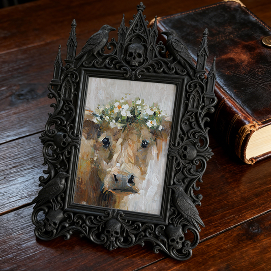 Gothic Dark-style Photo Frame | Gothic Wedding Sign-in Table Decor, Photo Ornament, Wall-mountable & Tabletop, Waterproof Plastic Frame