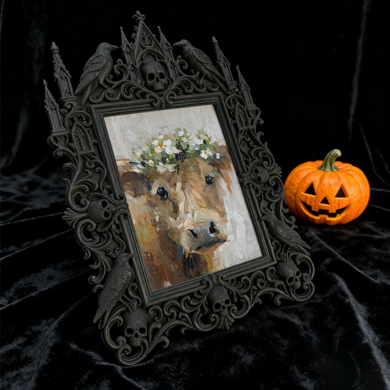 Gothic Dark-style Photo Frame | Gothic Wedding Sign-in Table Decor, Photo Ornament, Wall-mountable & Tabletop, Waterproof Plastic Frame