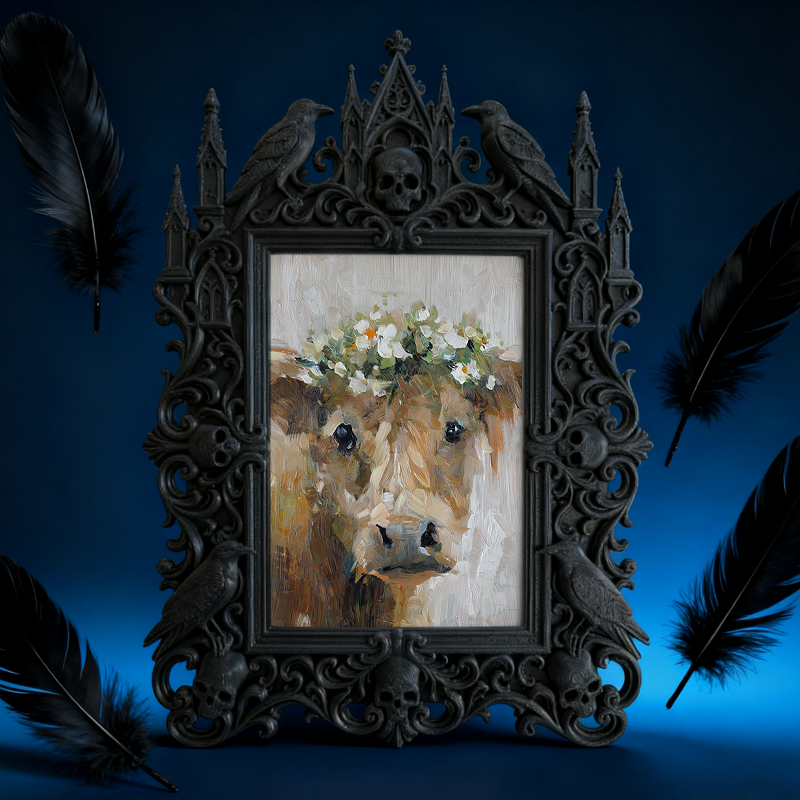Gothic Dark-style Photo Frame | Gothic Wedding Sign-in Table Decor, Photo Ornament, Wall-mountable & Tabletop, Waterproof Plastic Frame