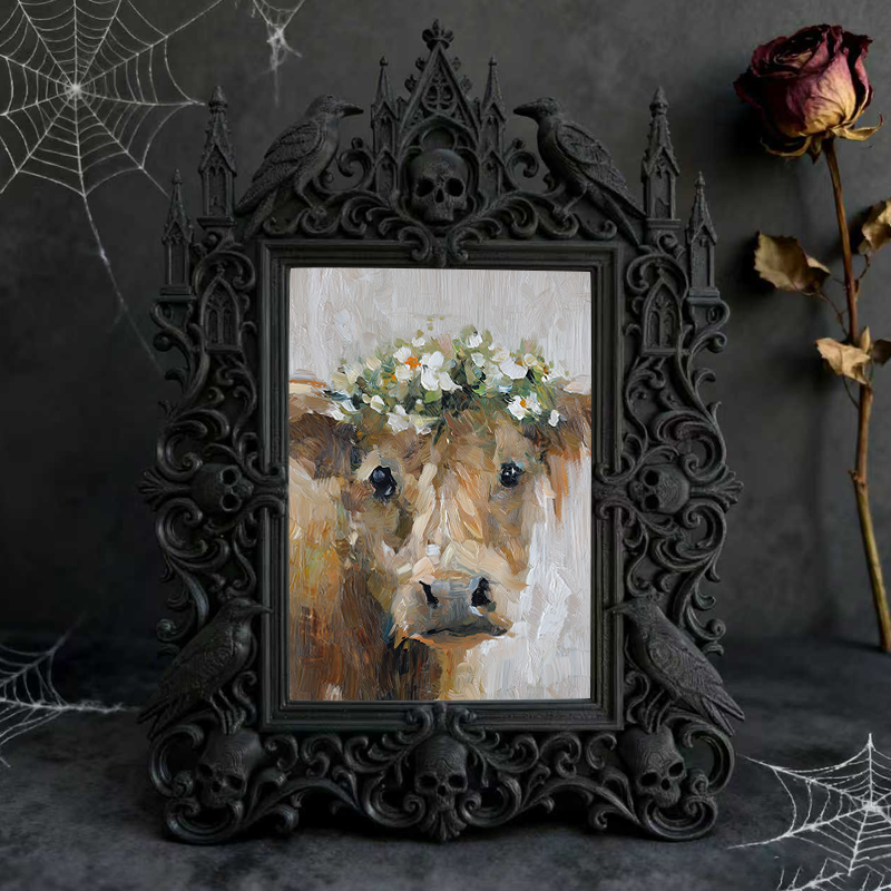 Gothic Dark-style Photo Frame | Gothic Wedding Sign-in Table Decor, Photo Ornament, Wall-mountable & Tabletop, Waterproof Plastic Frame