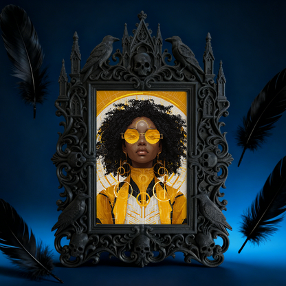 Gothic Dark-style Photo Frame | Pottery Painting Studio Shelf Decor, Photo Ornament, Wall-mountable & Tabletop, Waterproof Plastic Frame