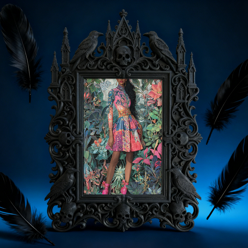 Gothic Dark-style Photo Frame | Dark Academia Study Room Decor, Photo Ornament, Wall-mountable & Tabletop, Waterproof Plastic Frame