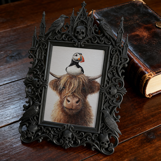 Gothic Dark-style Photo Frame | Perfume Boutique Shelf Decor, Photo Ornament, Wall-mountable & Tabletop, Waterproof Plastic Frame