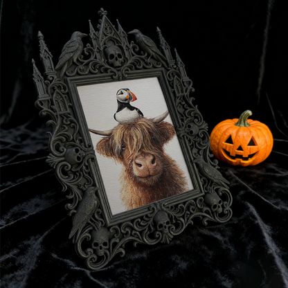 Gothic Dark-style Photo Frame | Perfume Boutique Shelf Decor, Photo Ornament, Wall-mountable & Tabletop, Waterproof Plastic Frame