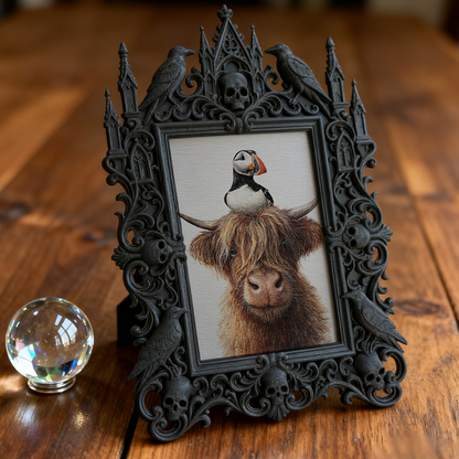 Gothic Dark-style Photo Frame | Perfume Boutique Shelf Decor, Photo Ornament, Wall-mountable & Tabletop, Waterproof Plastic Frame