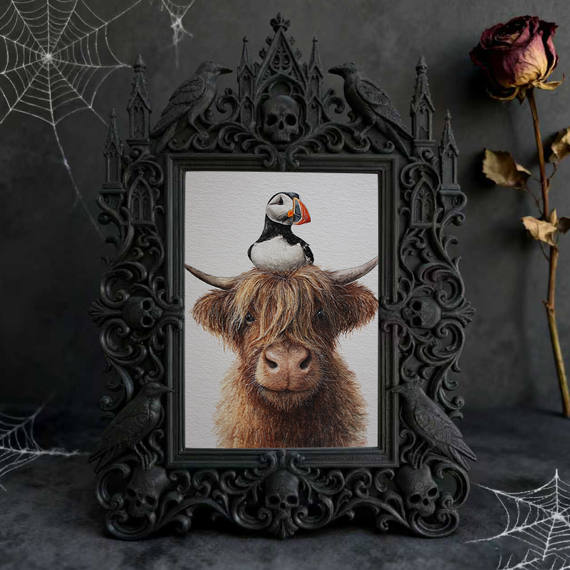 Gothic Dark-style Photo Frame | Perfume Boutique Shelf Decor, Photo Ornament, Wall-mountable & Tabletop, Waterproof Plastic Frame