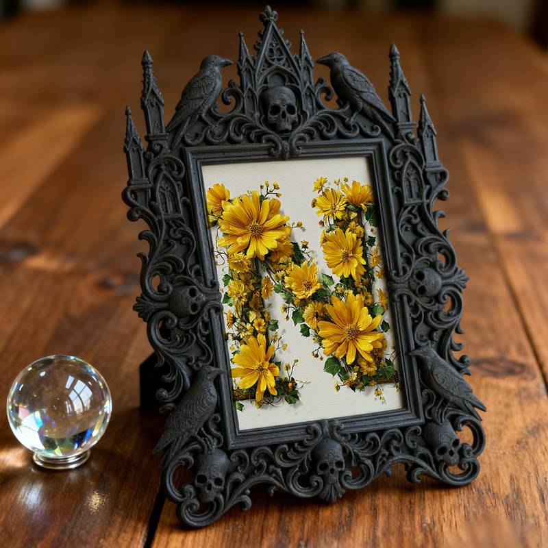 Gothic Dark-style Photo Frame | Skate Park Lounge Area Decor, Photo Ornament, Wall-mountable & Tabletop, Waterproof Plastic Frame