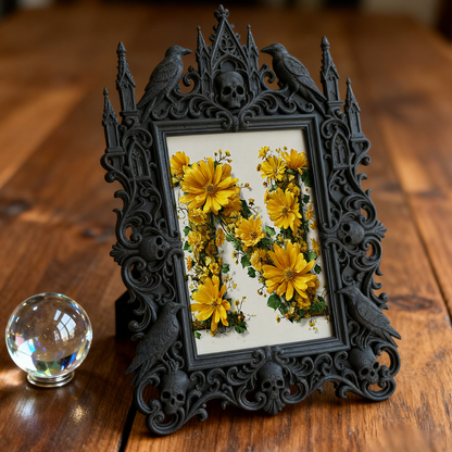 Gothic Dark-style Photo Frame | Skate Park Lounge Area Decor, Photo Ornament, Wall-mountable & Tabletop, Waterproof Plastic Frame