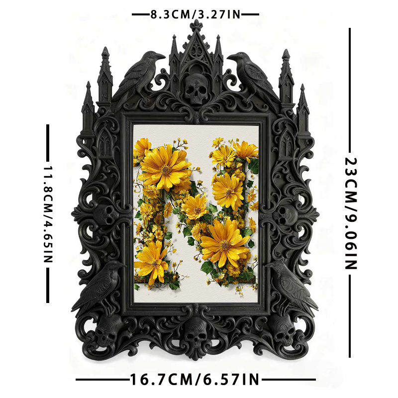 Gothic Dark-style Photo Frame | Skate Park Lounge Area Decor, Photo Ornament, Wall-mountable & Tabletop, Waterproof Plastic Frame