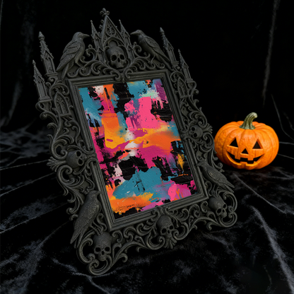 Gothic Dark-style Photo Frame | Bookbinding Studio Desk Decor, Photo Ornament, Wall-mountable & Tabletop, Waterproof Plastic Frame