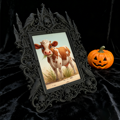 Gothic Dark-style Photo Frame | Vampire-themed Café Wall Decor, Photo Ornament, Wall-mountable & Tabletop, Waterproof Plastic Frame