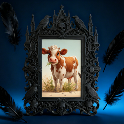 Gothic Dark-style Photo Frame | Vampire-themed Café Wall Decor, Photo Ornament, Wall-mountable & Tabletop, Waterproof Plastic Frame